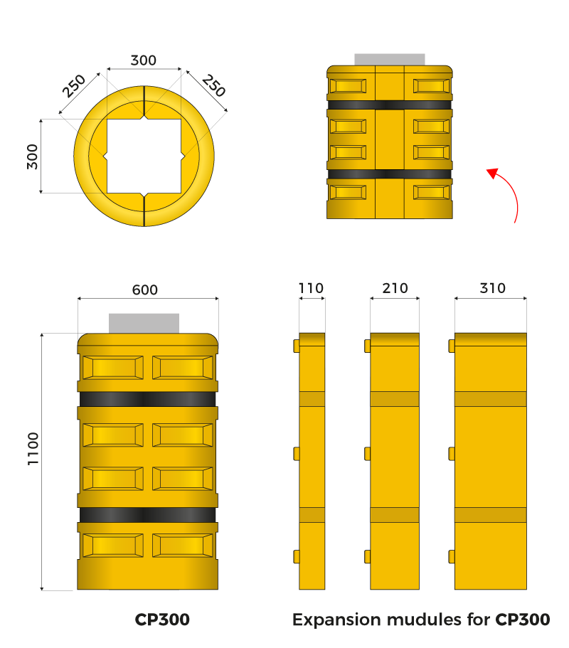 Universeller Säulenschutz