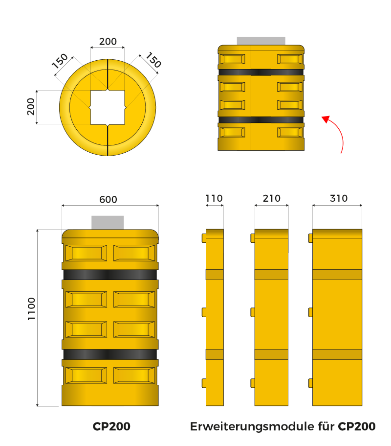 Universeller Säulenschutz